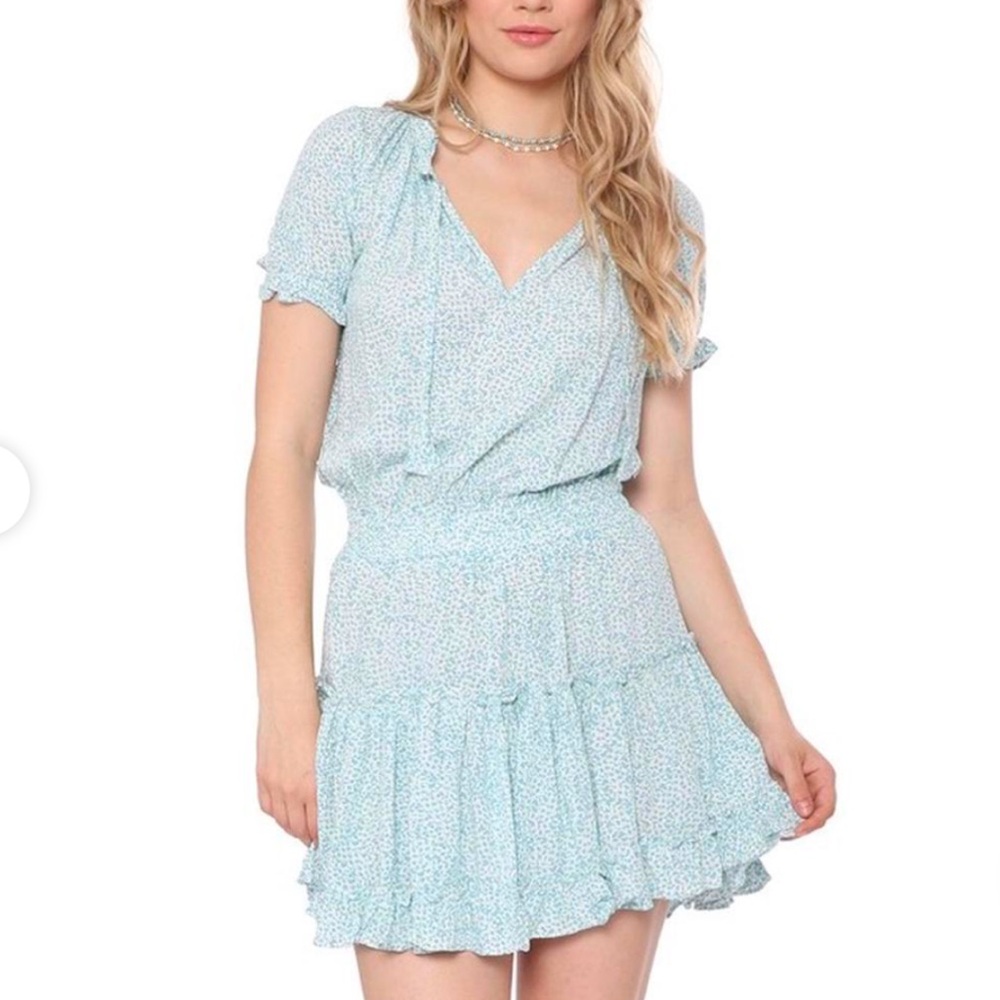 We’re All Pretty Girls Floral Blue Flare Bohemian Dress Size Large